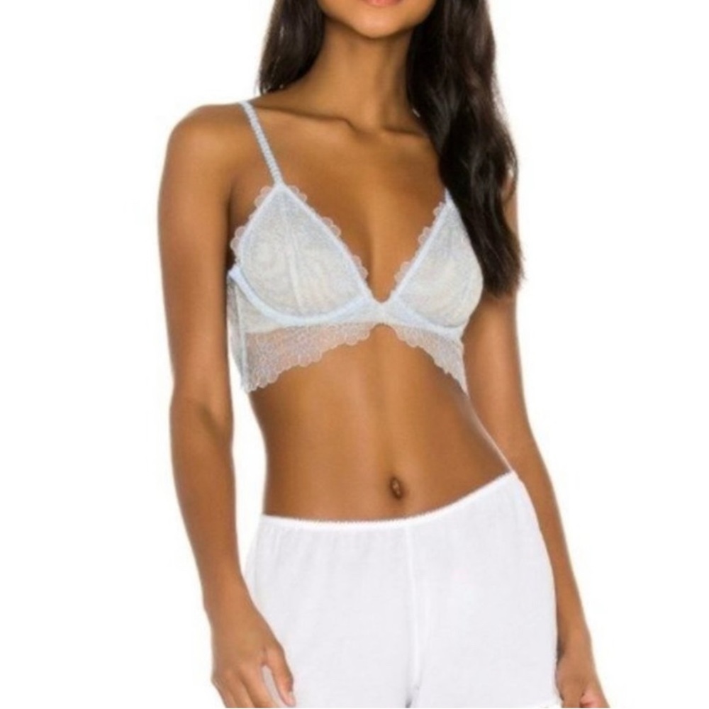 Brand new Free People powder blue lace Lucia Underwire bra - size 34A.